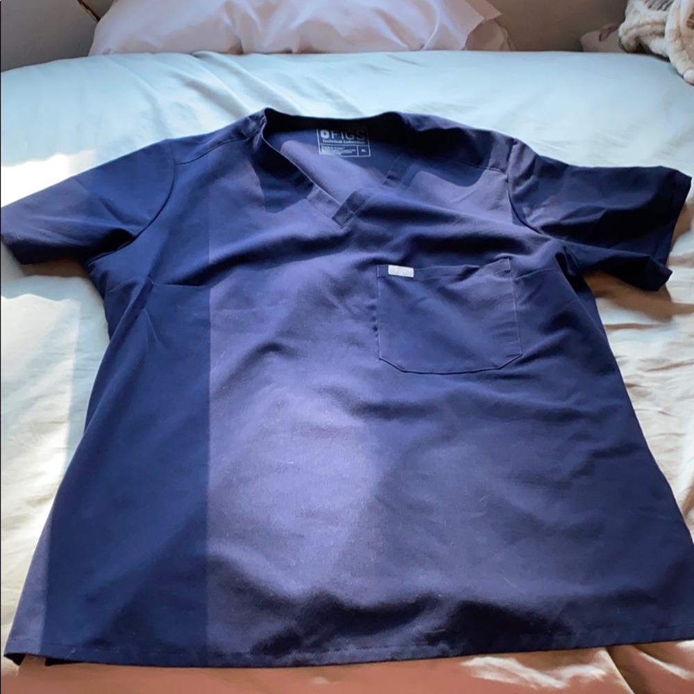 Figs Navy Blue Catarina One Pocket Scrub Top